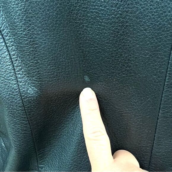 Kenneth Cole Reaction Women’s Black Leather Zip Jacket LARGE Minimalist Classic - Picture 9 of 14